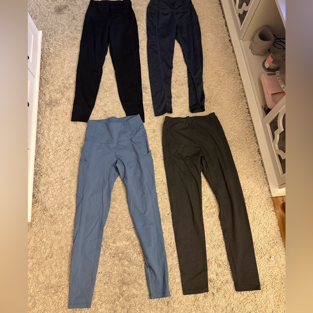 SHEIN Women's Black and Blue Leggings Set